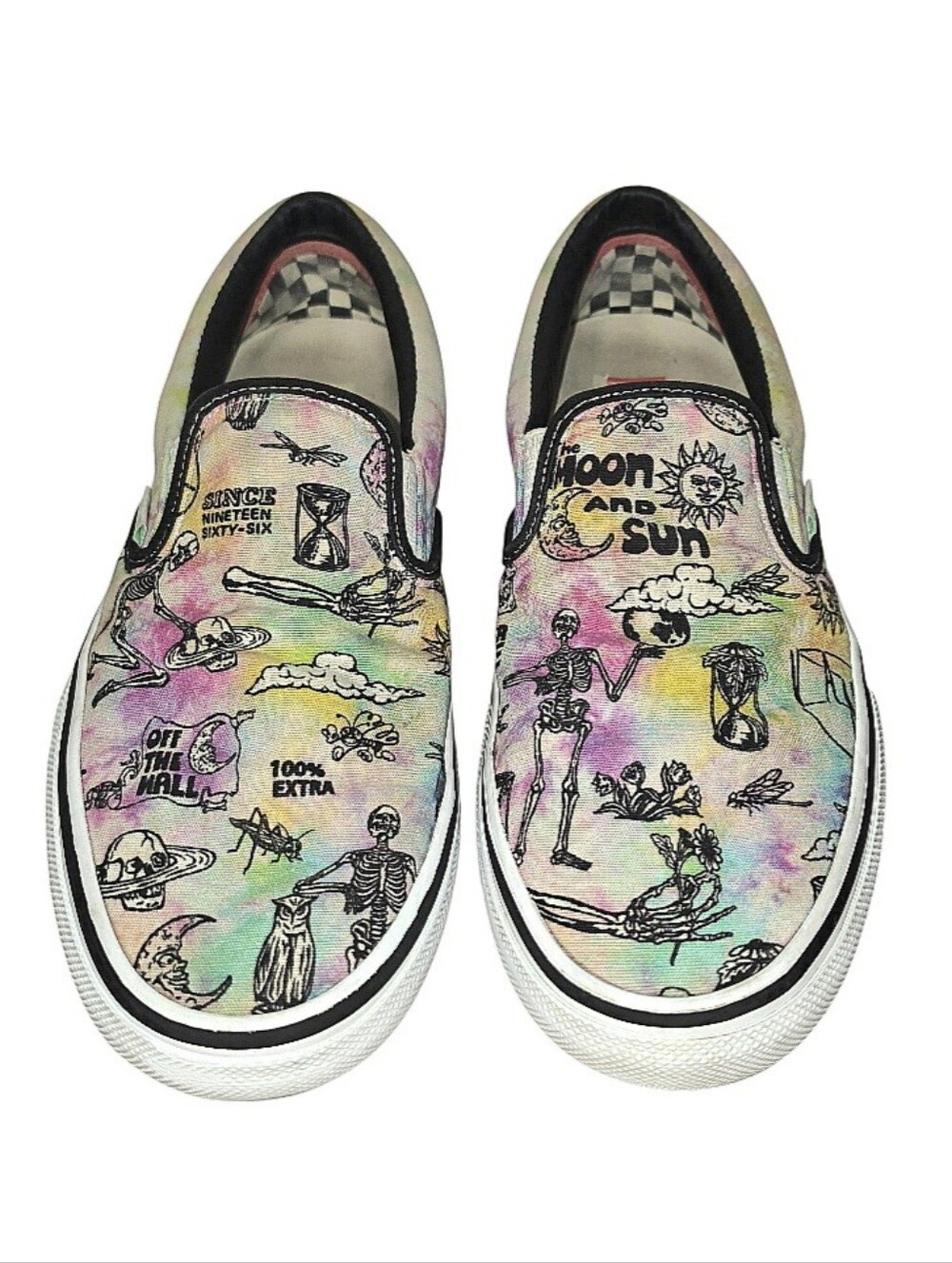 Vans Skate Slip-On Moon and Sun Tie Dye Shoes Men's 8.5